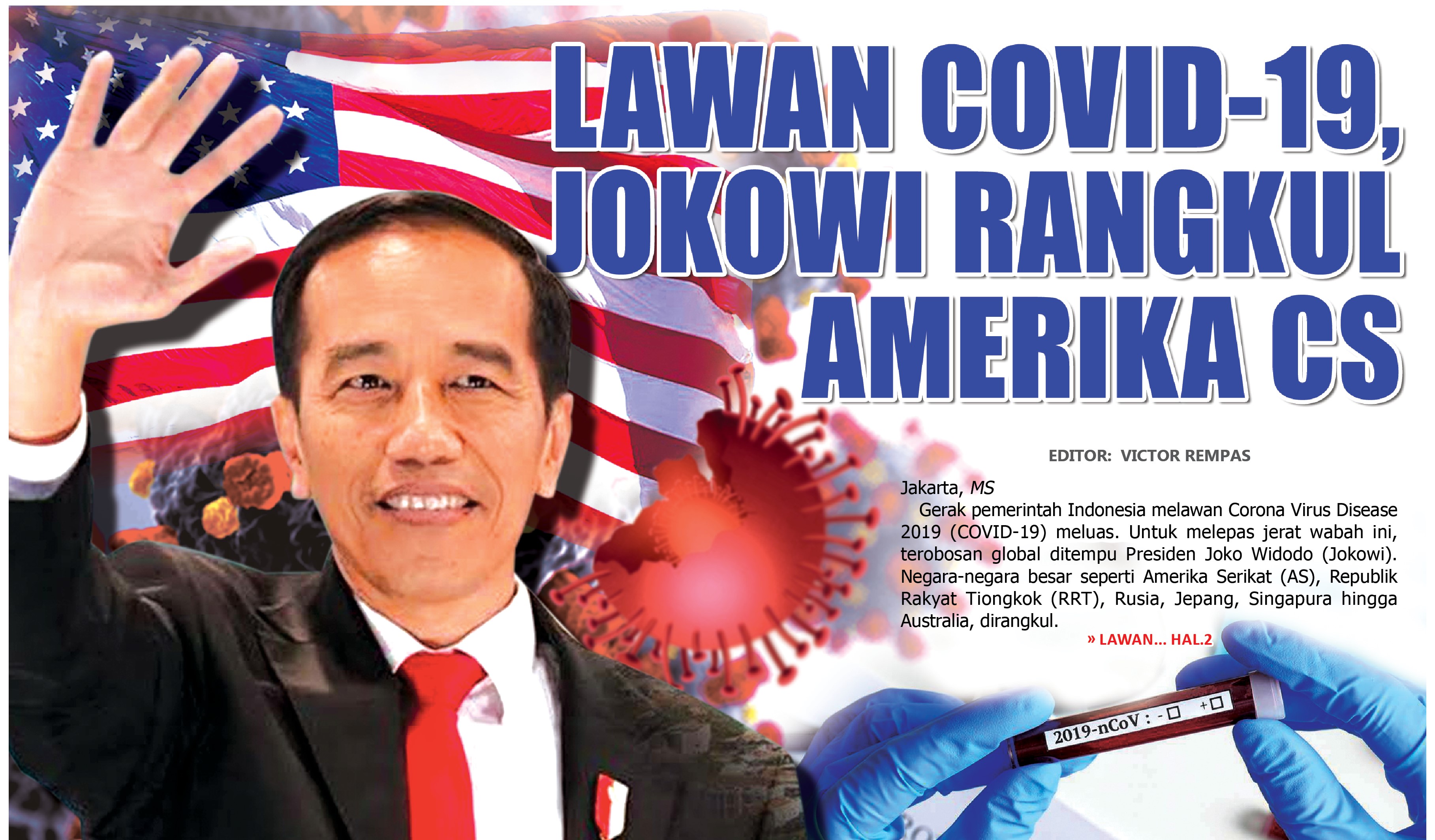 LAWAN COVID-19, JOKOWI RANGKUL AMERIKA CS