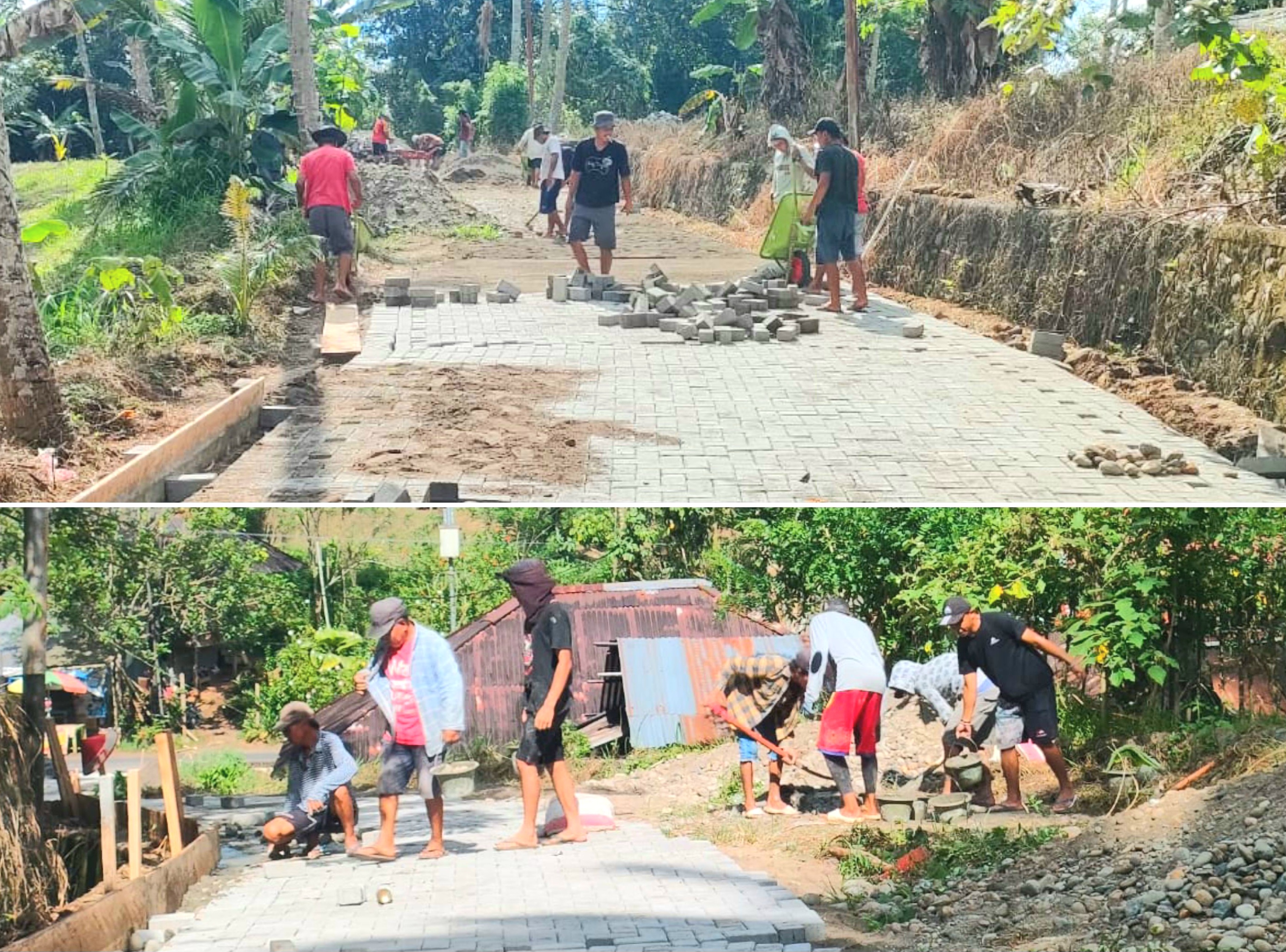 Pemdes Poopo Utara Manfaatkan Dana Desa Bangun Jalan Paving
