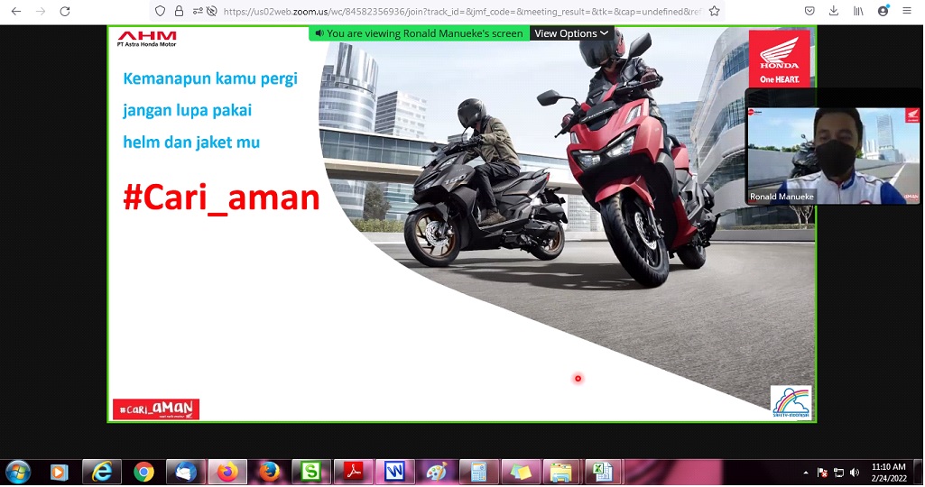 Honda Edukasi Keselamatan Berkendara #Cari_Aman dari Pelajar hingga Driver Online
