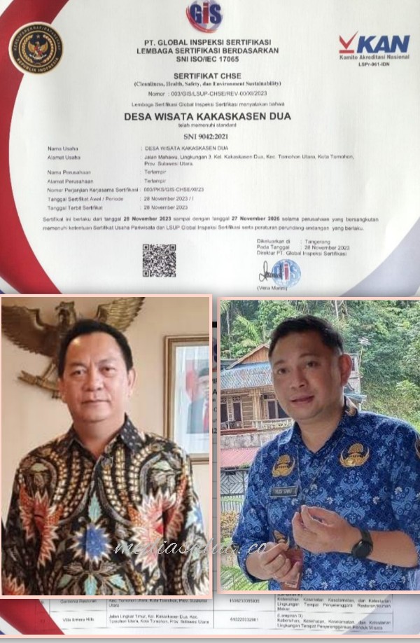 Spektakuler..!! Kakaskasen Dua Tersertifikasi SNI CHSE dari Kemenparekraf
