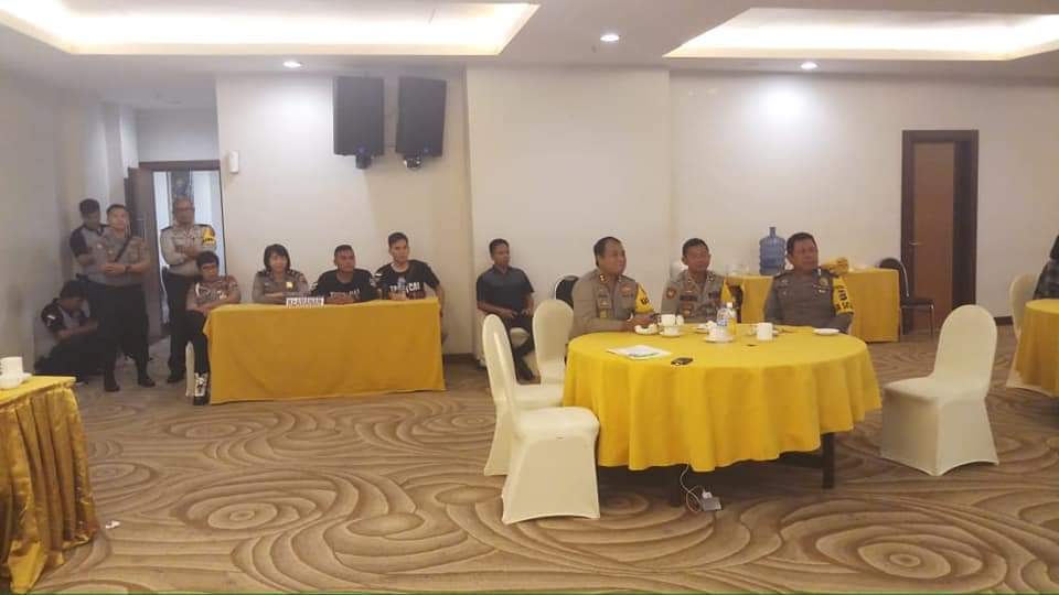Kapolres Pantau Pelaksanaan Pleno KPU di Hotel Sutan Raja Amurang