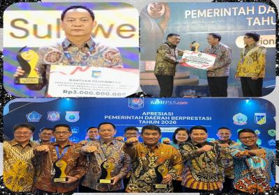 Walikota Tomohon Terima Penghargaan Prestasi Tinggi dan Insentif Rp3 Miliar dari Pemerintah Pusat